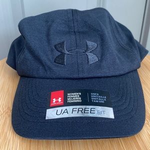 Women’s all black Under Armour hat. Brand new, never worn.